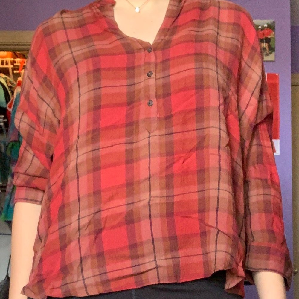Lucky Brand Plaid Blouse